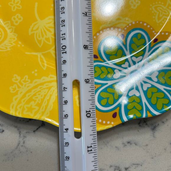 Pier 1 SUNNY FLORAL melamine dinner Plate / Salad Plate bright colors flowers - Picture 3 of 8